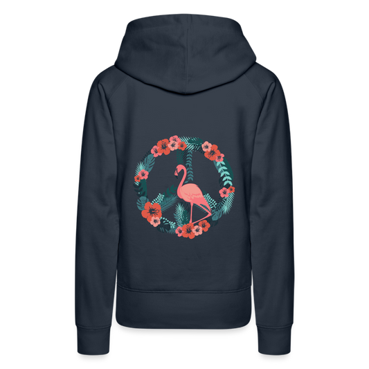 Women´s Flamingo Peace Hoodie - Navy