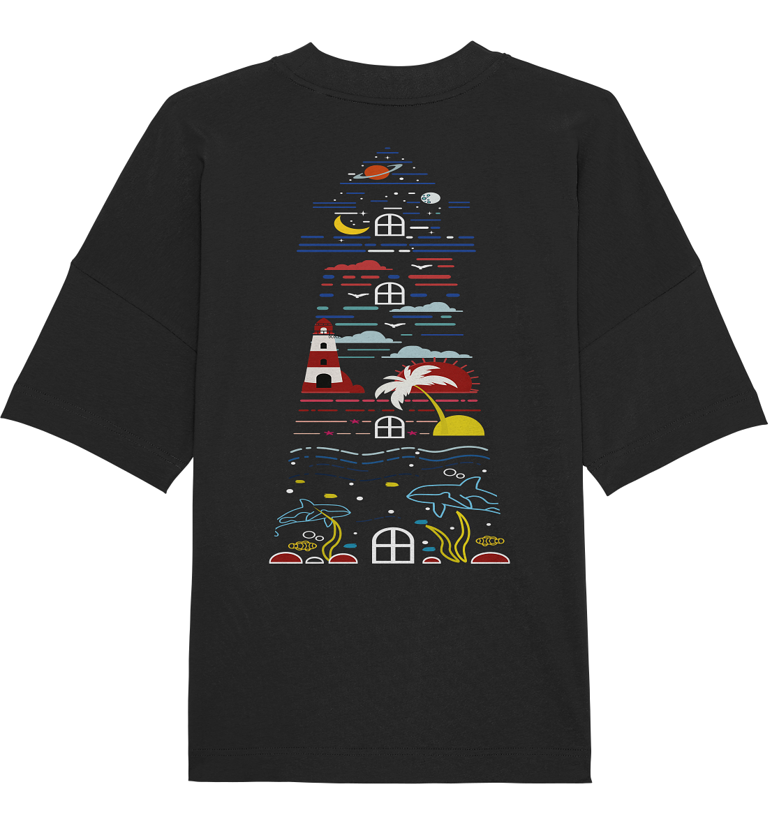 Unisex Lighthouse Oversize T-Shirt Front And Backprint