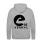Men’s BE STRONG Hoodie Front And Backprint - Grau meliert
