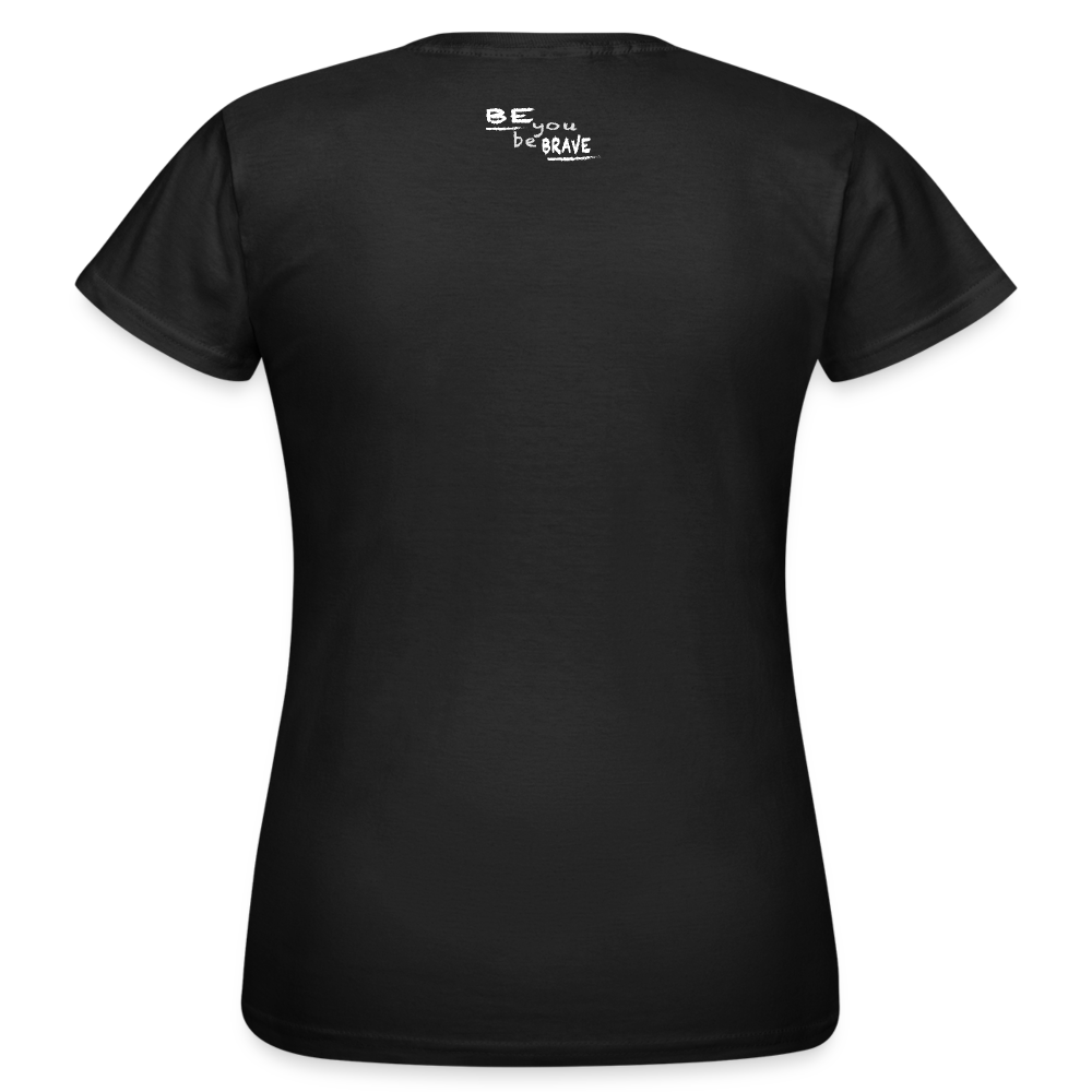 Women Unicorn T-Shirt black Front And Backprint - Schwarz