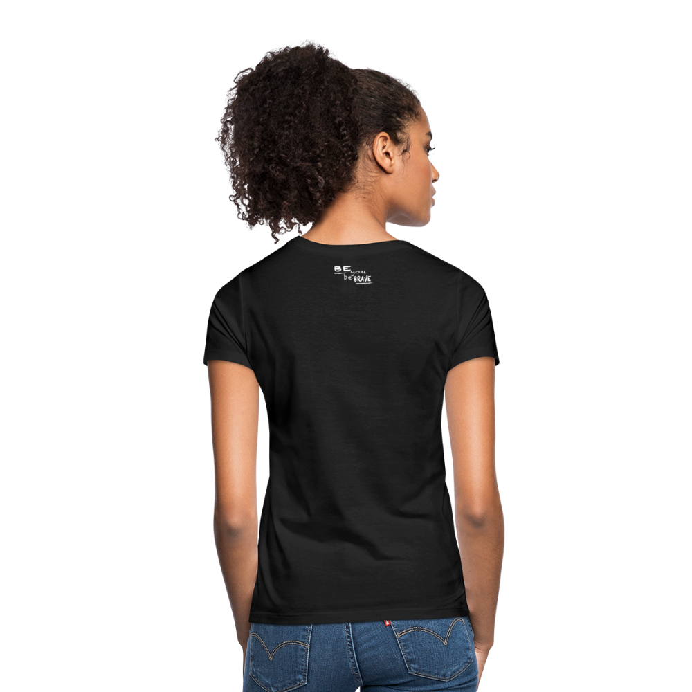 Women Unicorn T-Shirt black Front And Backprint - Schwarz