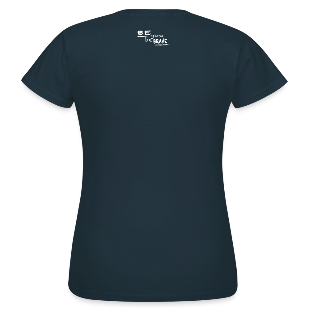 Women Unicorn T-Shirt black Front And Backprint - Navy