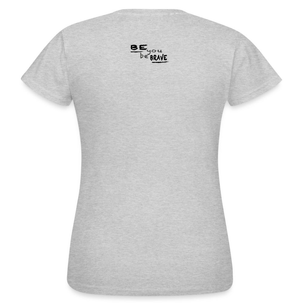 Women Unisorn T-Shirt white Front And Backprint - Grau meliert