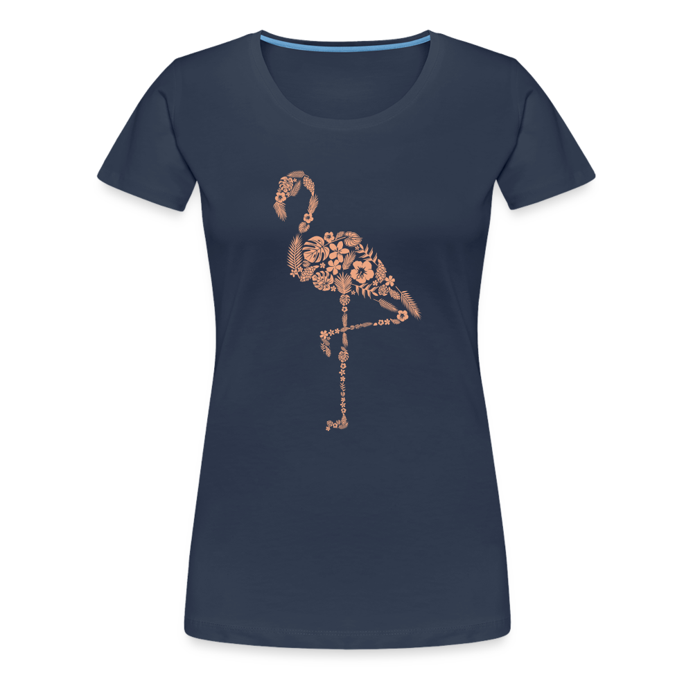 Women’s Premium T-Shirt Flamingo - Navy