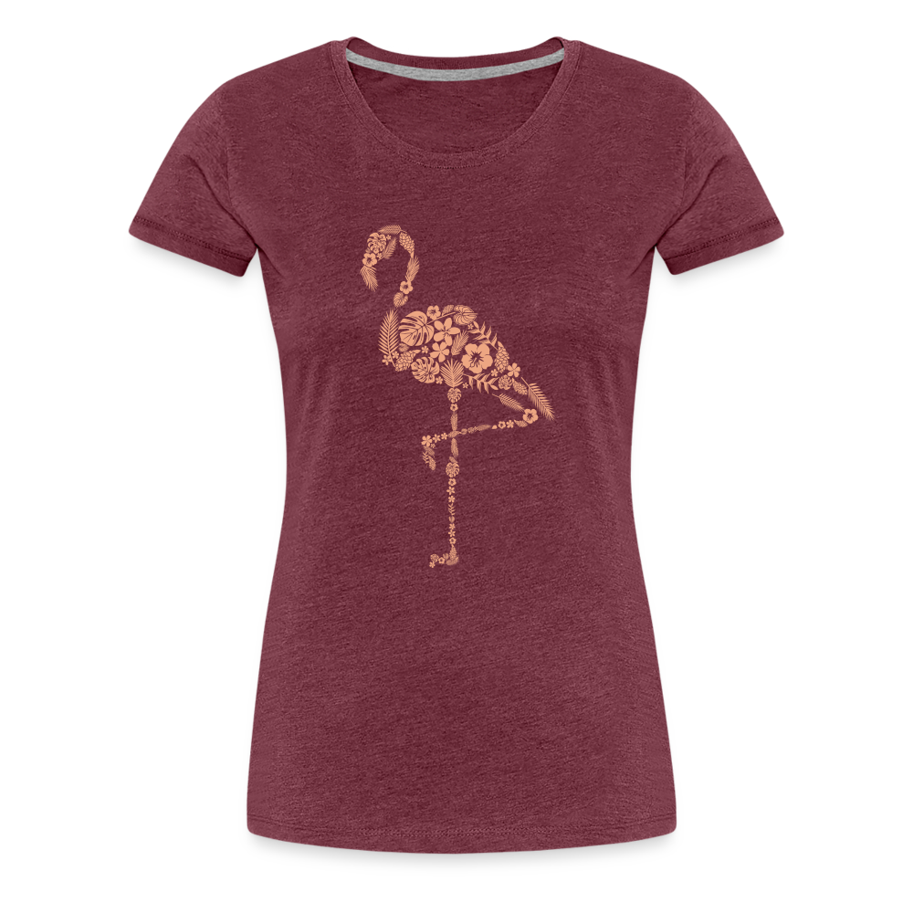 Women’s Premium T-Shirt Flamingo - Bordeauxrot meliert